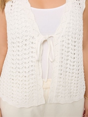 Yours Curve Scallop Edge Knitted Waistcoat - 圖片 4/5