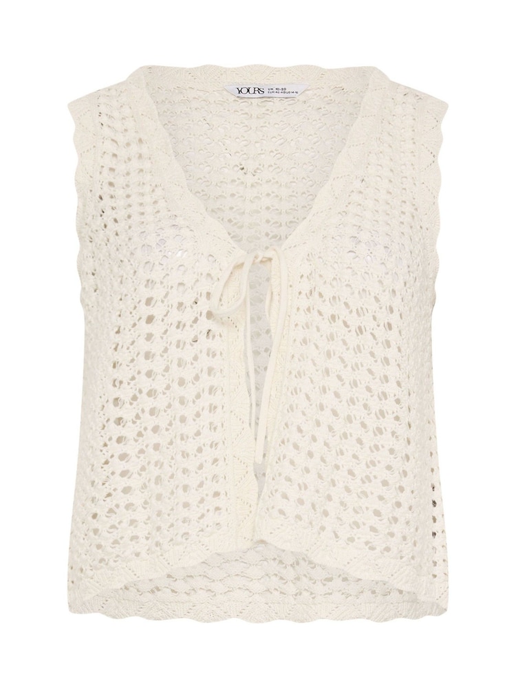 Yours Curve Scallop Edge Knitted Waistcoat - 圖片 5/5