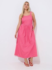 Yours Curve Pink Limited Strappy Dress - Image 3 of 5