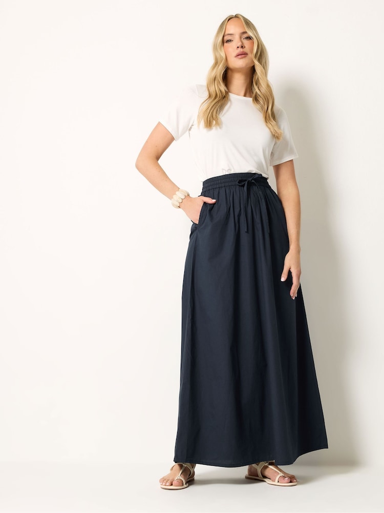 Long Tall Sally Blue Pull On Maxi Skirt - Image 1 of 5 Long Tall Sally Blue Pull On Maxi Skirt - Image 1 of 5