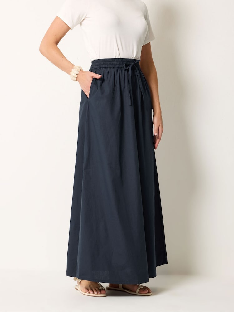 Long Tall Sally Blue Pull On Maxi Skirt - Image 2 of 5 Long Tall Sally Blue Pull On Maxi Skirt - Image 2 of 5
