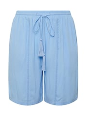 Yours Curve Blue Scallop Trim Shorts - Image 5 of 5