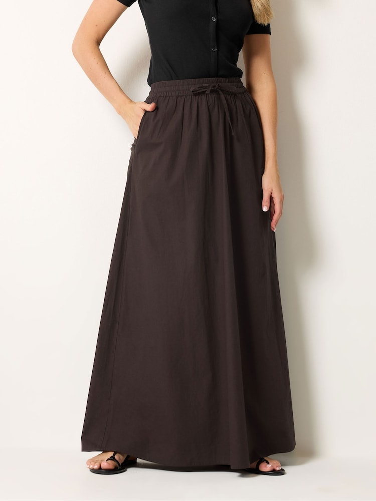 Long Tall Sally Brown Pull On Maxi Skirt - Image 2 of 5 Long Tall Sally Brown Pull On Maxi Skirt - Image 2 of 5