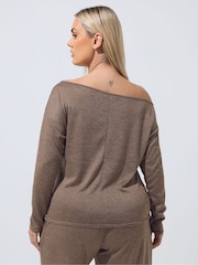 Yours Curve Natural Limited Off Shoulder Slouch Top - Image 3 of 5