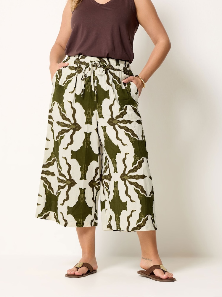 Yours Curve Green Culottes - Image 1 of 5 Yours Curve Green Culottes - Image 1 of 5