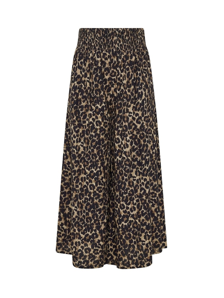 Yours Curve Brown Shirred Waist Wide Leg Trousers - Image 5 of 5 Yours Curve Brown Shirred Waist Wide Leg Trousers - Image 5 of 5
