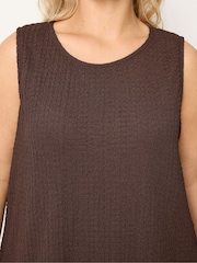 Yours Curve Brown Bubble Textured Vest - Image 4 of 5