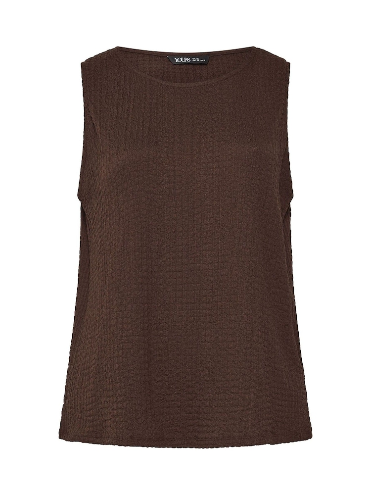 Yours Curve Brown Bubble Textured Vest - Image 5 of 5