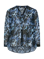 Yours Curve Blue Pleated Back Shirt - Image 6 of 6