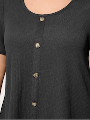 Yours Curve Black Textured Button Top - Image 4 of 5