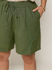 Verde - Yours Curve Crochet Drawstring Shorts - Imagen 4 de 5