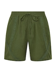 Verde - Yours Curve Crochet Drawstring Shorts - Imagen 5 de 5