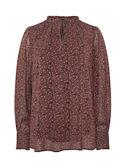 M&Co Brown Floral Tie Neck Blouse - Image 5 of 5