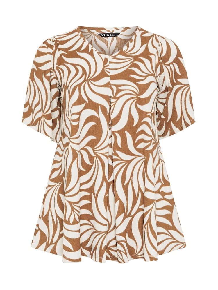 Yours Curve Natural Textured Pleated Front Blouse - Image 5 of 5 Yours Curve Natural Textured Pleated Front Blouse - Image 5 of 5