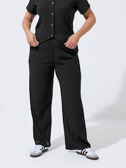 Yours Curve Black Limited Textured Trousers - Image 1 of 6