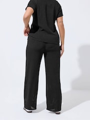 Yours Curve Black Limited Textured Trousers - Image 3 of 6