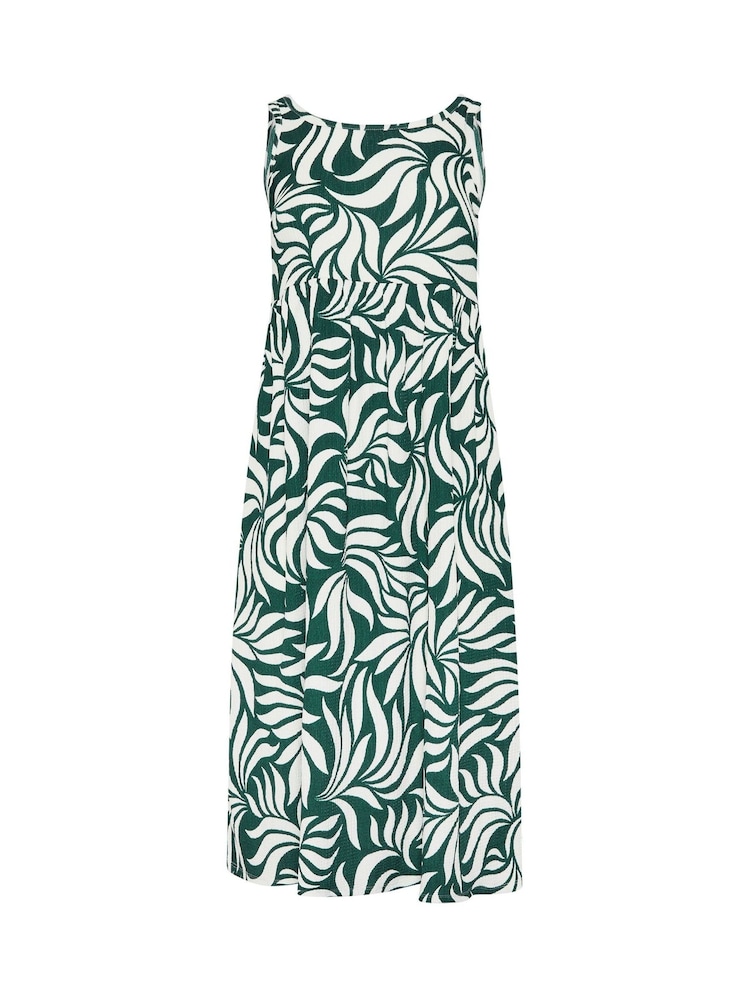 Yours Curve Green Short Sleeve Textured Smock Dress - Image 5 of 5