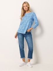 M&Co Blue Ditsy Floral Cotton Top - Image 2 of 5
