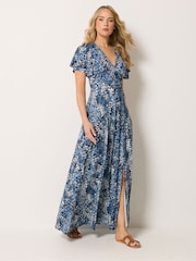 Long Tall Sally Blue Wrap Maxi Dress - Image 1 of 5
