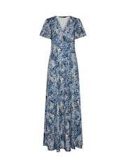 Long Tall Sally Blue Wrap Maxi Dress - Image 5 of 5