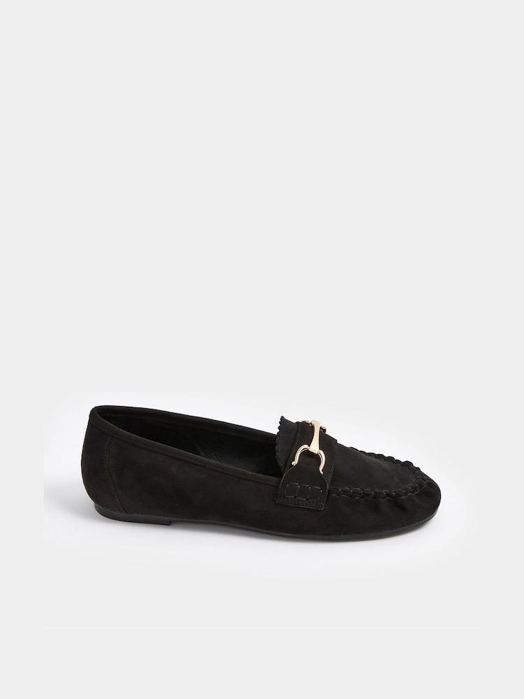 Yours Curve E Wide Fit Faux Suede Loafers - 圖片 2/5