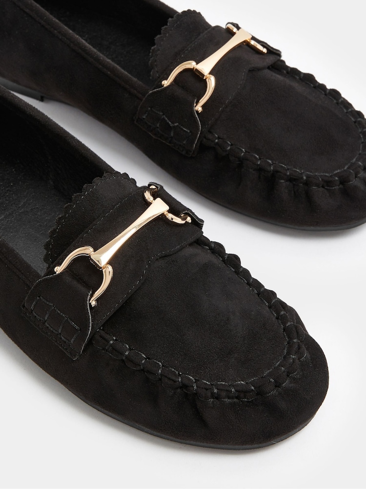 Yours Curve E Wide Fit Faux Suede Loafers - 圖片 5/5