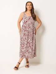 Yours Curve Orange Short Sleeve Textured Smock Dress - Image 2 of 5