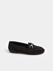 Yours Curve Black Extra-Wide Fit Faux Suede Loafers - Image 3 of 5