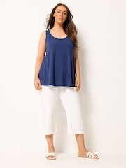 Yours Curve Blue Whipstitch Swing Vest - Image 2 of 5