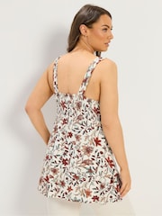 Yours Curve Natural Shirred Knot Detail Vest - Image 3 of 5