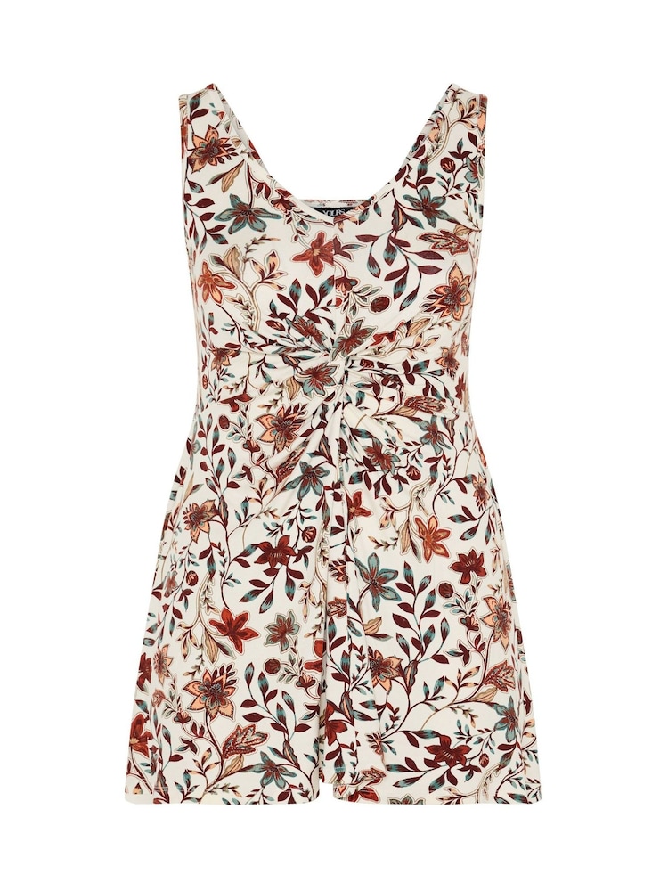 Yours Curve Natural Shirred Knot Detail Vest - Image 5 of 5 Yours Curve Natural Shirred Knot Detail Vest - Image 5 of 5