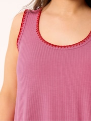 Yours Curve Pink Whipstitch Swing Vest - Image 4 of 5