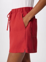 Whistles Red Linen Elasticated Shorts - Image 4 of 5