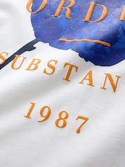 White New Order Floral Regular Fit Band Graphic Print T-Shirt - Image 3 of 4