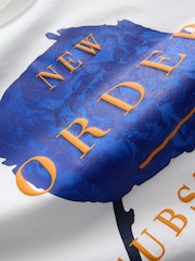 White New Order Floral Regular Fit Band Graphic Print T-Shirt - Image 4 of 4