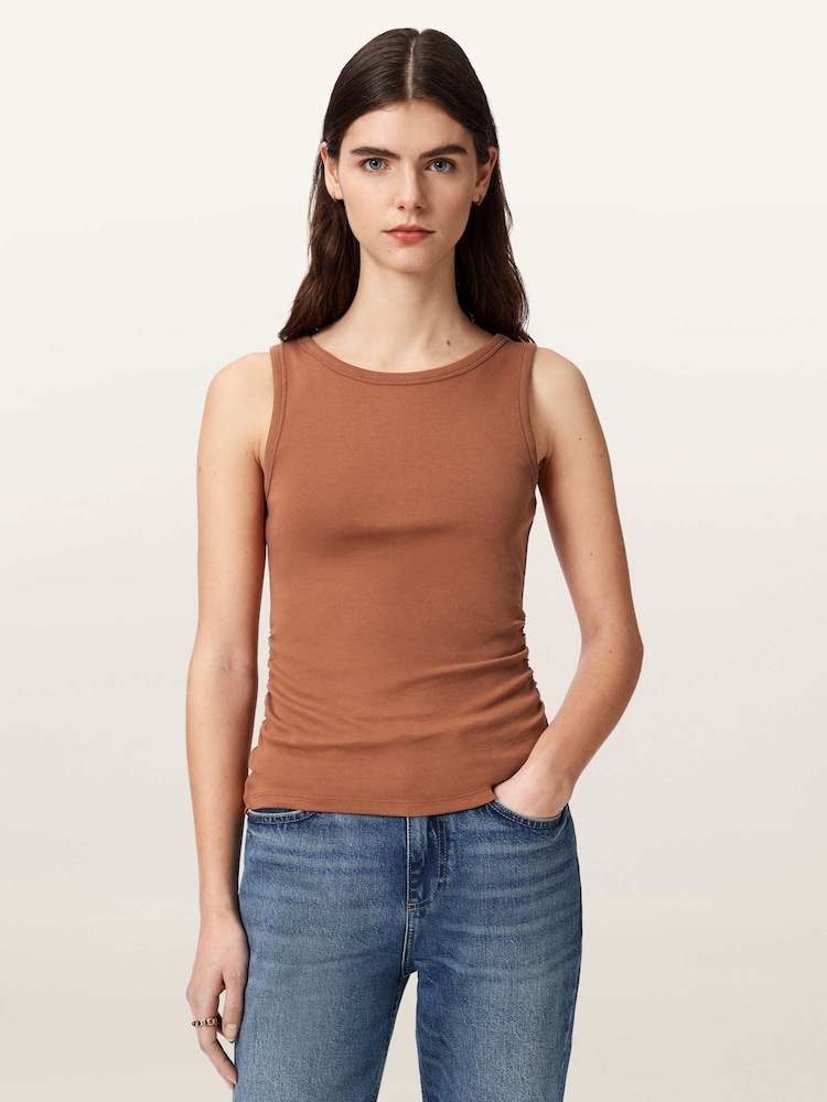 AllSaints Brown Katarina Tank - Image 1 of 7