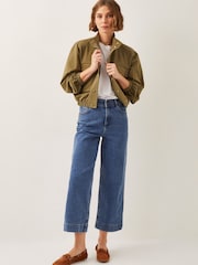 Monsoon Blue Hallie Regular Crop Wide Leg Jeans - Image 1 of 5