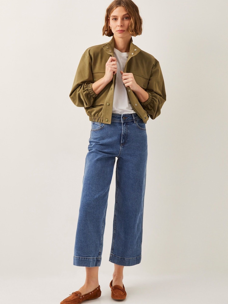 Monsoon Blue Hallie Regular Crop Wide Leg Jeans - Image 1 of 5