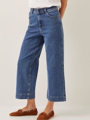 Monsoon Blue Hallie Regular Crop Wide Leg Jeans - Image 2 of 5