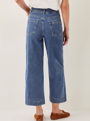 Monsoon Blue Hallie Regular Crop Wide Leg Jeans - Image 3 of 5