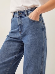 Monsoon Blue Hallie Regular Crop Wide Leg Jeans - Image 4 of 5