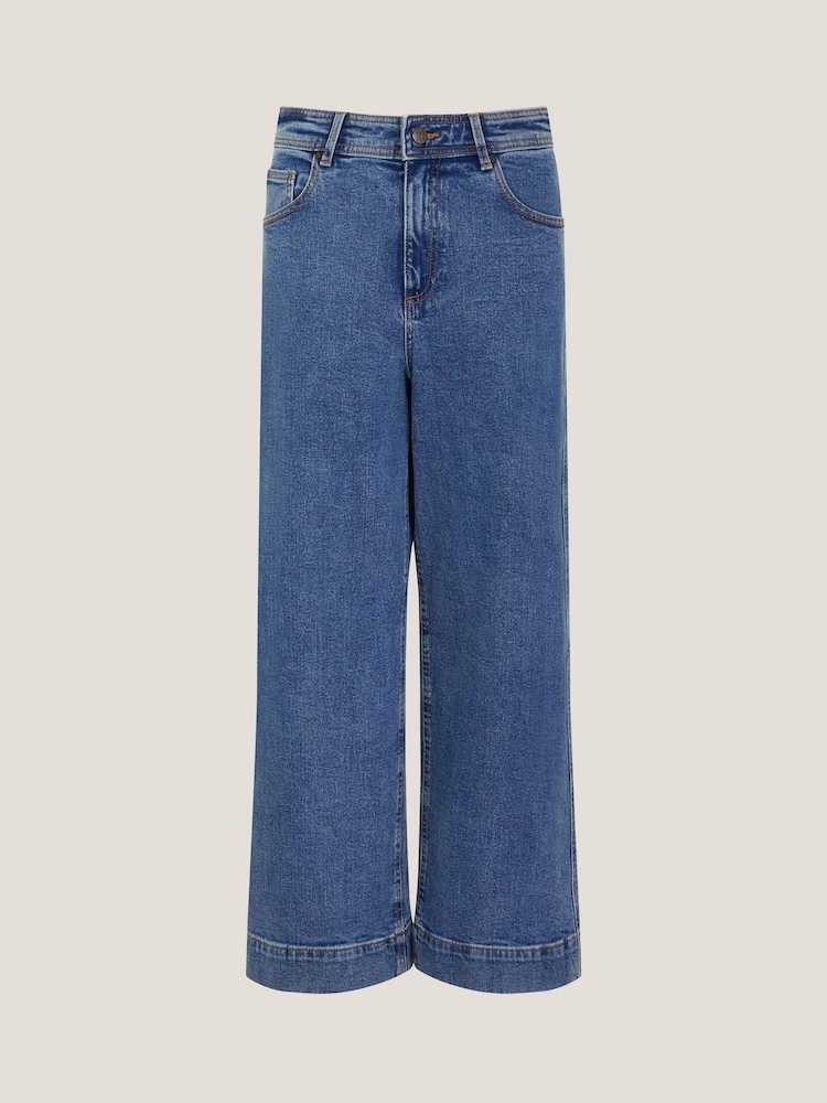 Monsoon Blue Hallie Regular Crop Wide Leg Jeans - Image 5 of 5