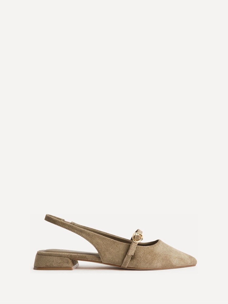 Linzi Natural Align Pointed Toe Ballet Flats With Buckle Detail - Image 2 of 5 Linzi Natural Align Pointed Toe Ballet Flats With Buckle Detail - Image 2 of 5