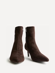 Linzi Brown Suede Upgrade Kitten Heel Ankle Boots - Image 3 of 5