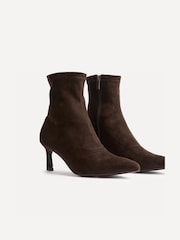 Linzi Brown Suede Upgrade Kitten Heel Ankle Boots - Image 5 of 5