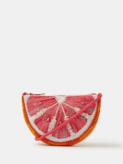 Accessorize Orange Beaded Grapefruit Crossbody Bag - Image 2 of 3