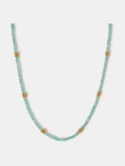 Accessorize Green 14ct Gold-Plated Quartz Beaded Necklace - Image 1 of 2
