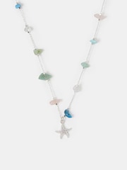 Accessorize Sterling Silver-Plated Semi Precious Pendant Necklace - Image 1 of 2