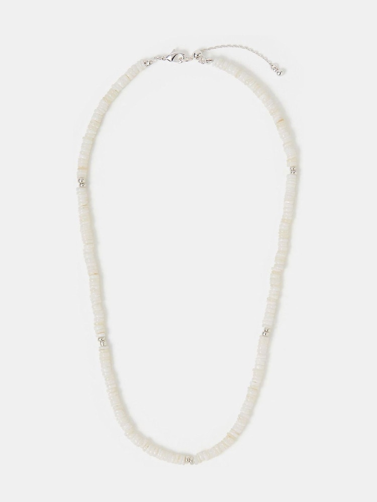 Accessorize Sterling Silver-Plated Shell Beaded Necklace - Image 1 of 2