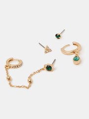 Accessorize Stone Stud & Chain Hoop Earrings 4 Pack - 画像 1 / 2